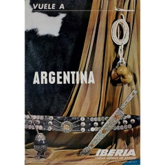 1967 original poster Iberia Líneas Aéreas de España - Argentina Gaucho heritage