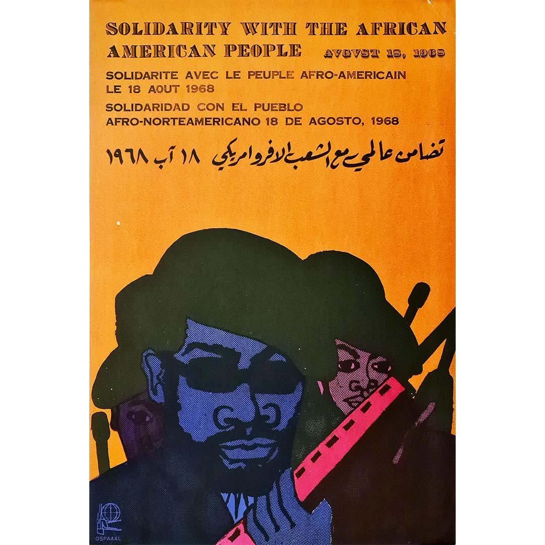 Originalplakat von OSPAAAL aus dem Jahr 1968 – Tag der Solidarität mit dem afroamerikanischen Volk (Pop-Art), Print, von Unknown