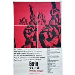 Retro 1968 Original poster For the Victory of the Vietnamese Revolution - Berlin