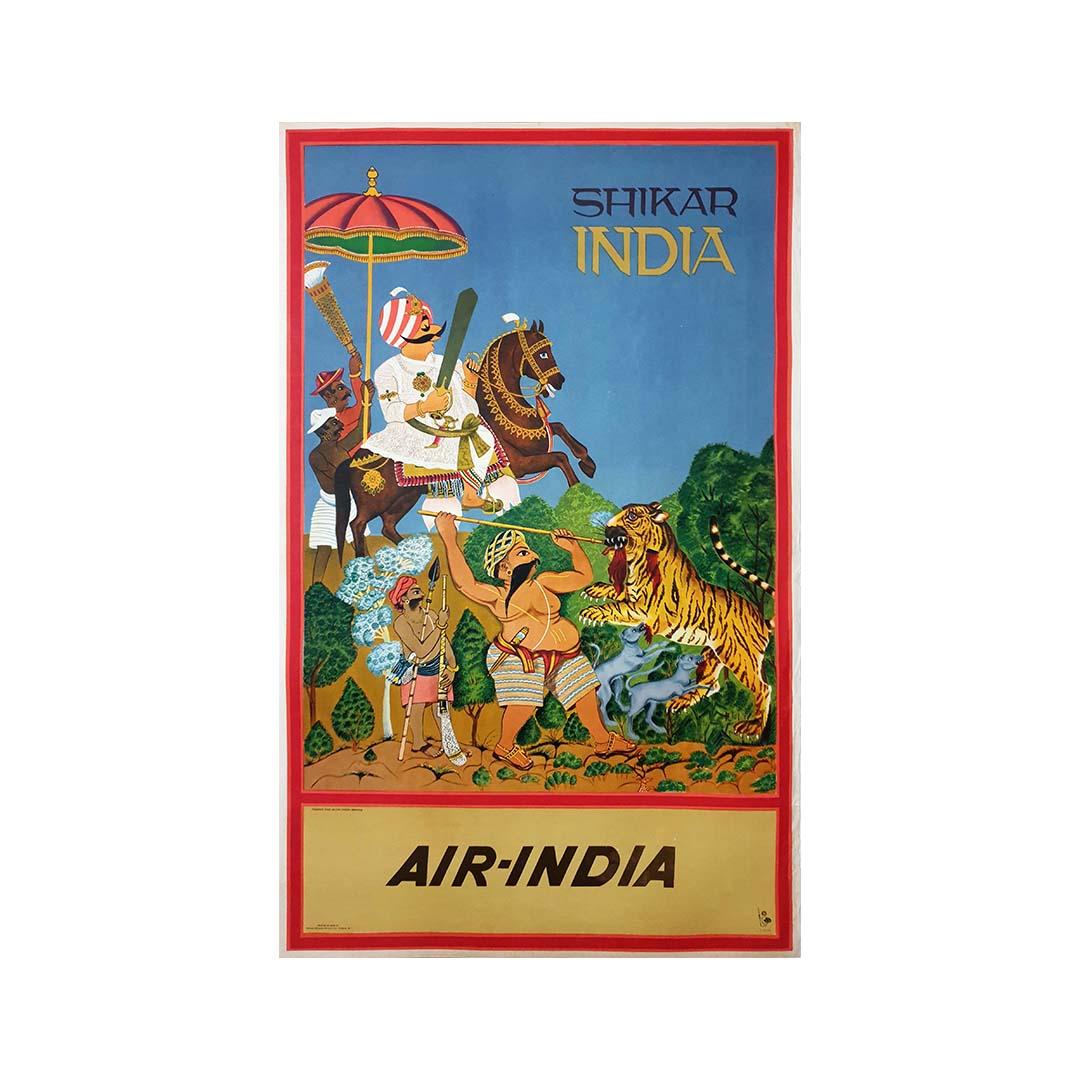 1968 Cartel original de Air India - Shikar - Aerolínea - Turismo - Print de Unknown