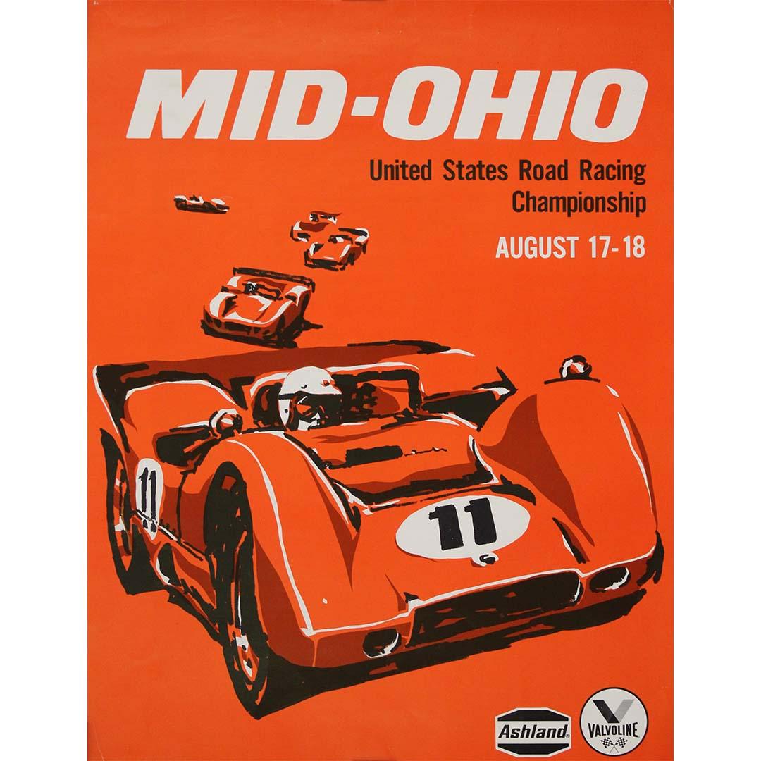 Poster originale del 1968 - Campionato di corse su strada degli Stati Uniti di Mid-Ohio