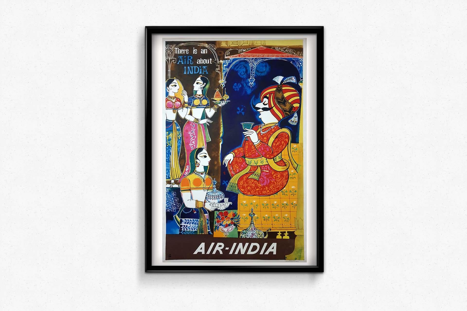 1968 Original Poster - There is an air about India - Airline - Air India 1