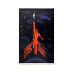 1968 original Soviet poster - Stubbornly and boldly toward the stars - Cold War