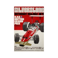 1969 original poster for the R.A.C. British Grand Prix at Silverstone