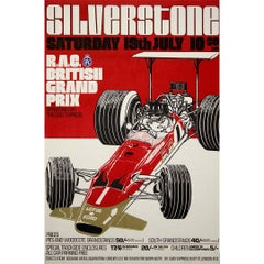1969 original poster for the R.A.C. British Grand Prix at Silverstone