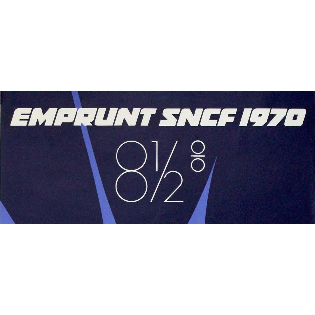 1970 Emprunt SNCF Originalplakat - Bahnanleihe mit 8,5% Rendite im Angebot 2