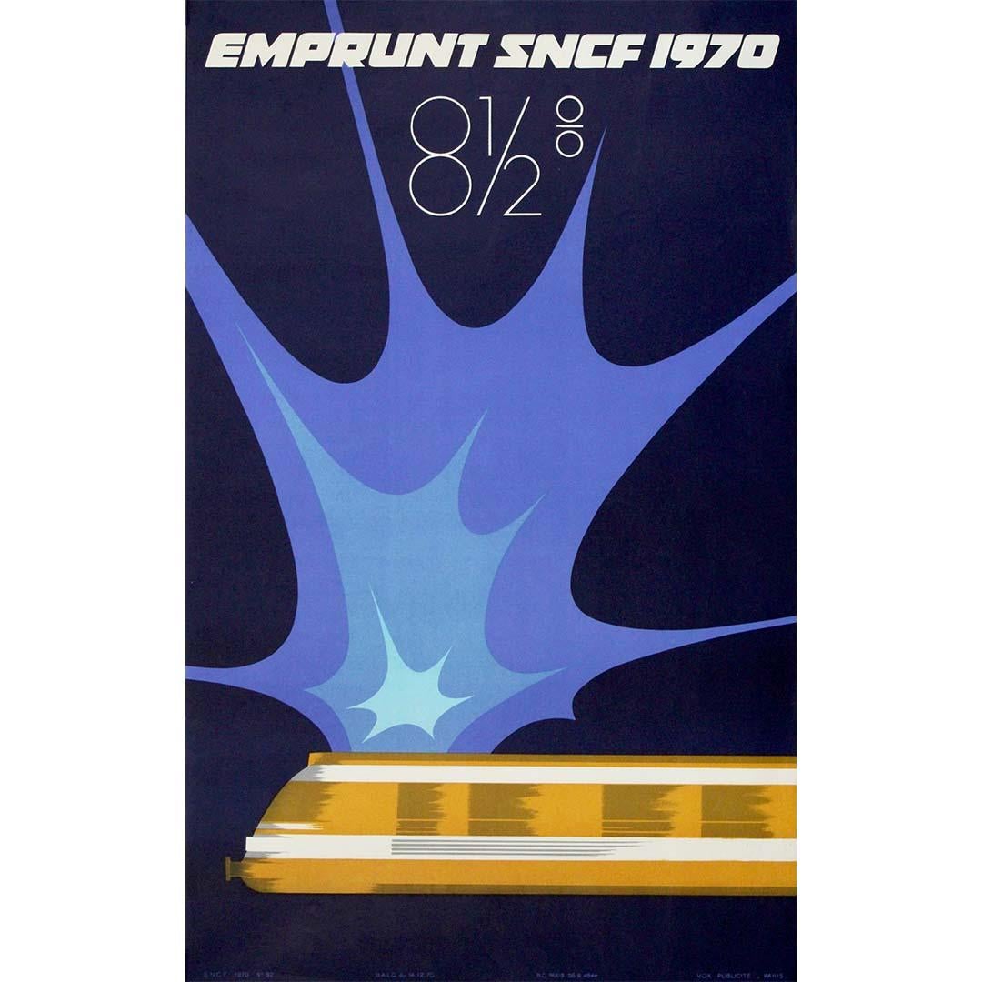 Affiche originale de l'Emprunt SNCF 1970 - Emprunt ferroviaire à 8,5% de rendement
