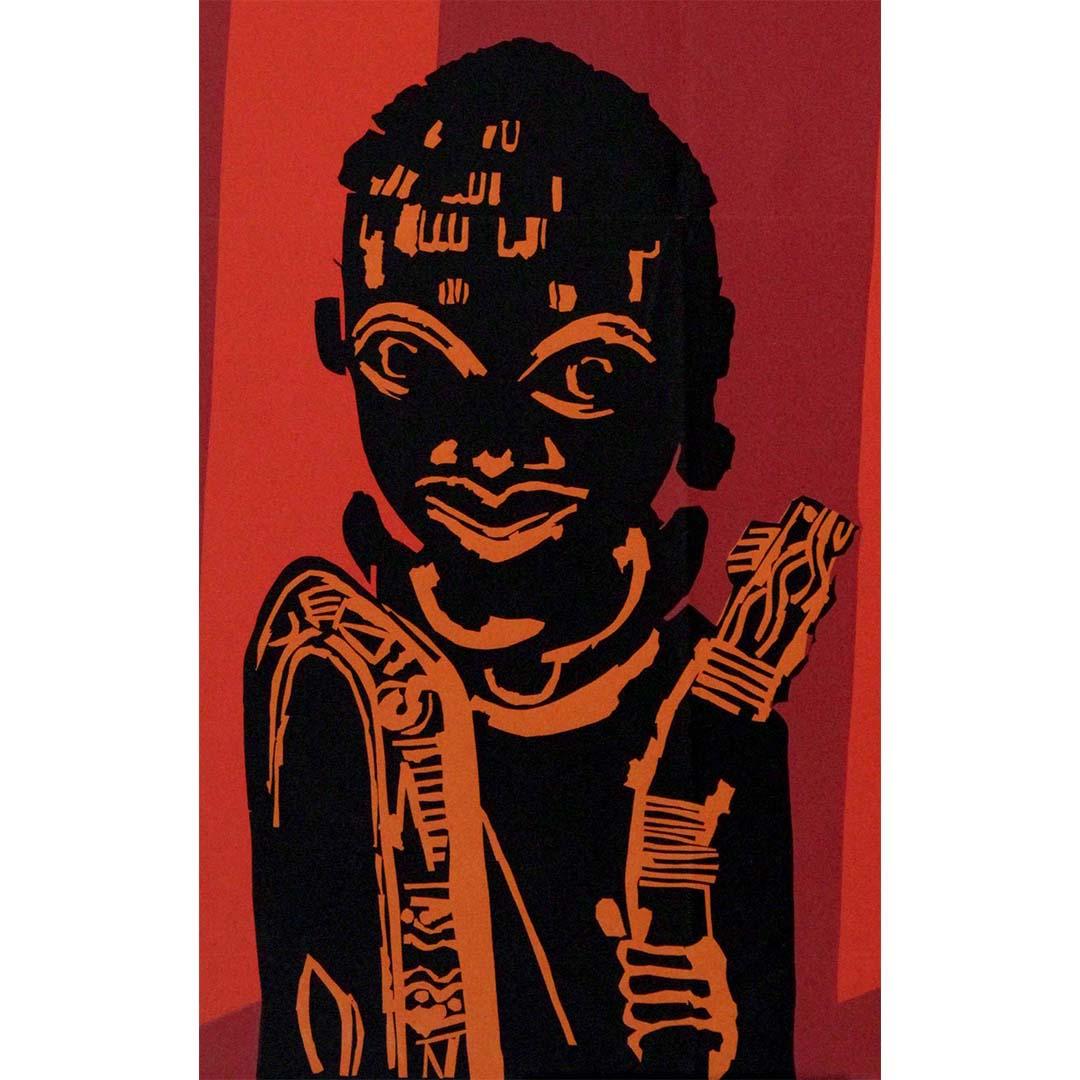 1970 cartel original de la exposición Divine Kingship in Africa Museo Británico de Londres en venta 2