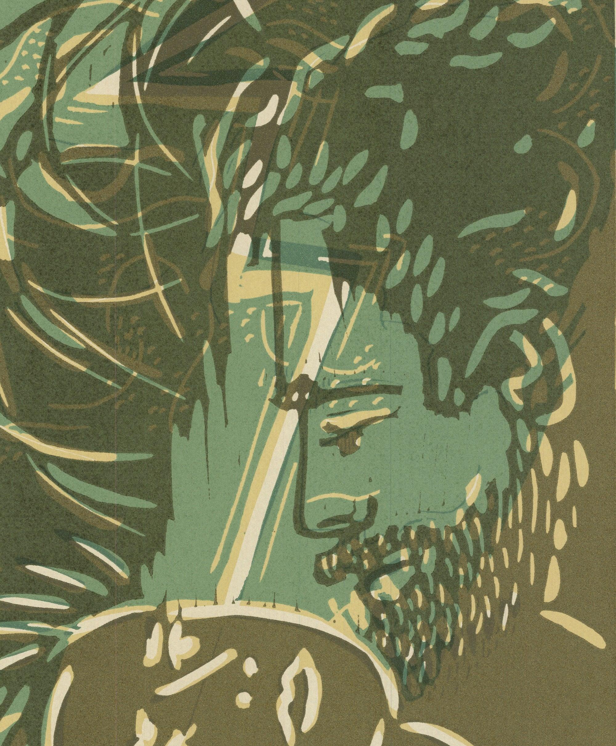 This limited edition print, titled Passion, was created by Phyllis Lucas in 1970. The artwork is signed and numbered out of 100, highlighting its exclusivity and collectible value. The composition features a woman submitting to a bearded man, with