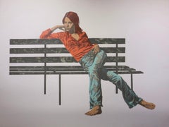 1970
s Hippie Girl Pop Art screen print