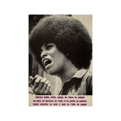 1970s Original French poster - American Black Power movement - Angela Davis