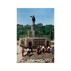 1970's original travel poster - Fly Aeroflot to Ashkhabad Turkmenistan