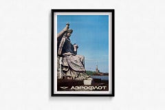 1970's original travel poster - Fly Aeroflot to Leningrad Saint Petersbourg