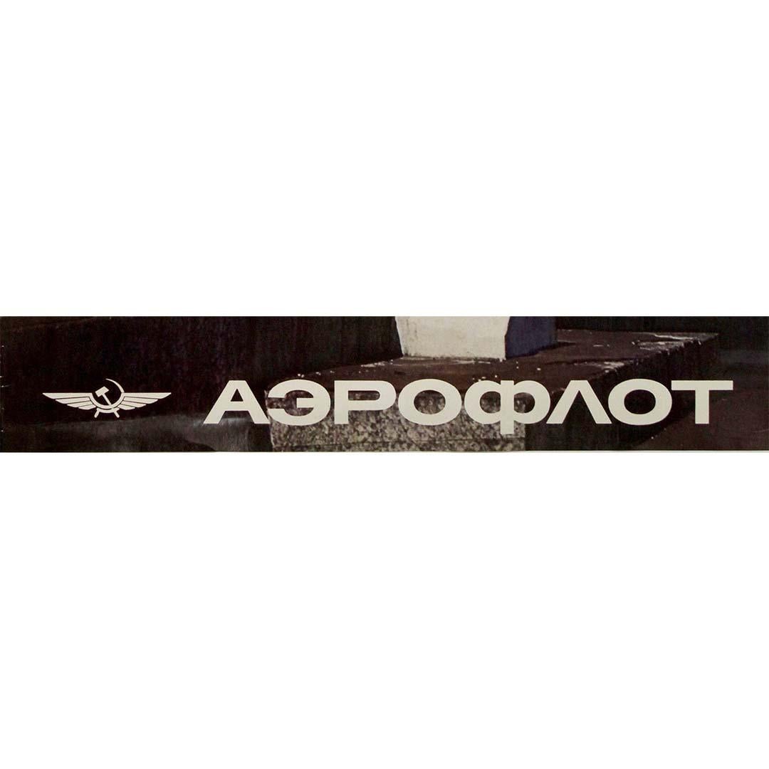 Poster di viaggio originale del 1970 - Vola con Aeroflot a Leningrado San Pietroburgo in vendita 1