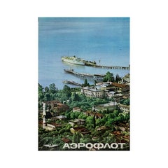 1970's original travel poster - Fly Aeroflot to Sukhumi Georgia