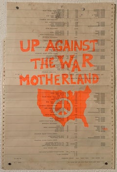 1970 Uc Berkeley Sérigraphie originale ""Up Against the War Motherland"".