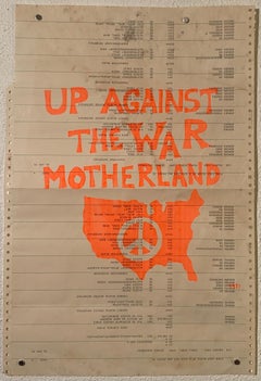 1970s Uc Berkeley Serigrafía original "Arriba contra la guerra Patria"