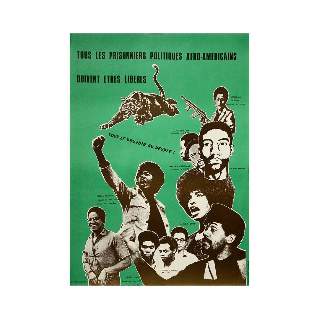 1971 original french poster - Solidarity with the Black Panther Party – Print von Unknown