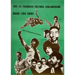 1971 original french poster - Solidarity with the Black Panther Party