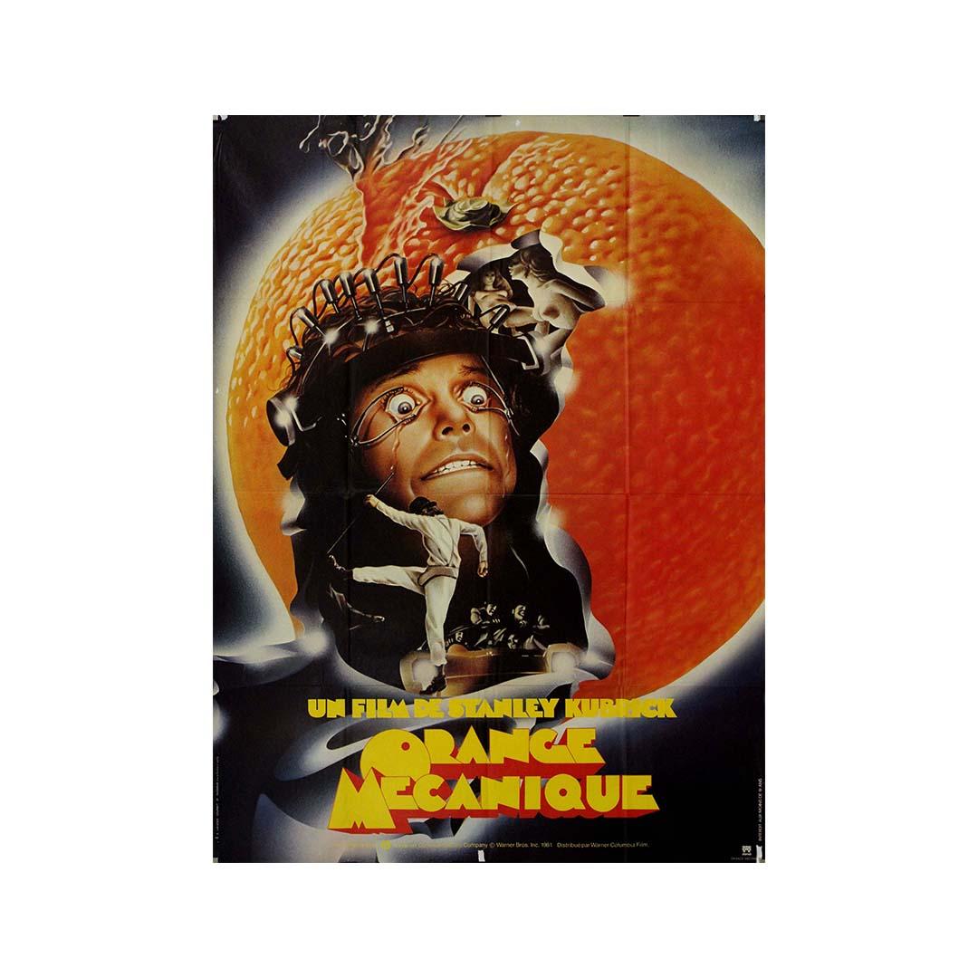 The 1971 original movie poster for Orange Mécanique (A Clockwork Orange), directed by Stanley Kubrick, is an iconic piece of cinematic history. Released in France after the film's 1971 debut, the poster is a striking representation of the film's