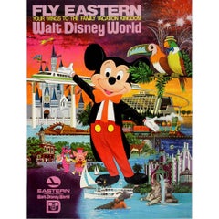 1971 original poster for Eastern Airlines official airline of Walt Disney World