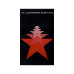 1972 Original political poster "Viva el XVII aniversario del 26 de Julio" Cuba