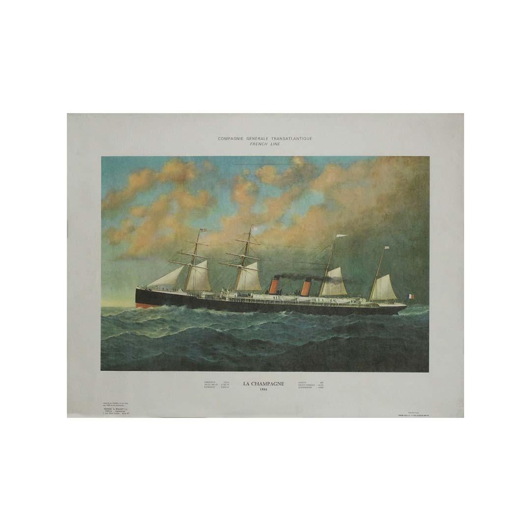 1972 original poster - Compagnie Générale Transatlantique 