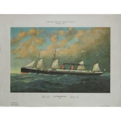 1972 original poster - Compagnie Générale Transatlantique "Le Champagne" 1886