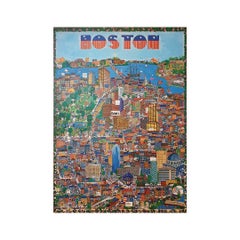 1972 original travel poster about the city of Boston Massachusetts - New England