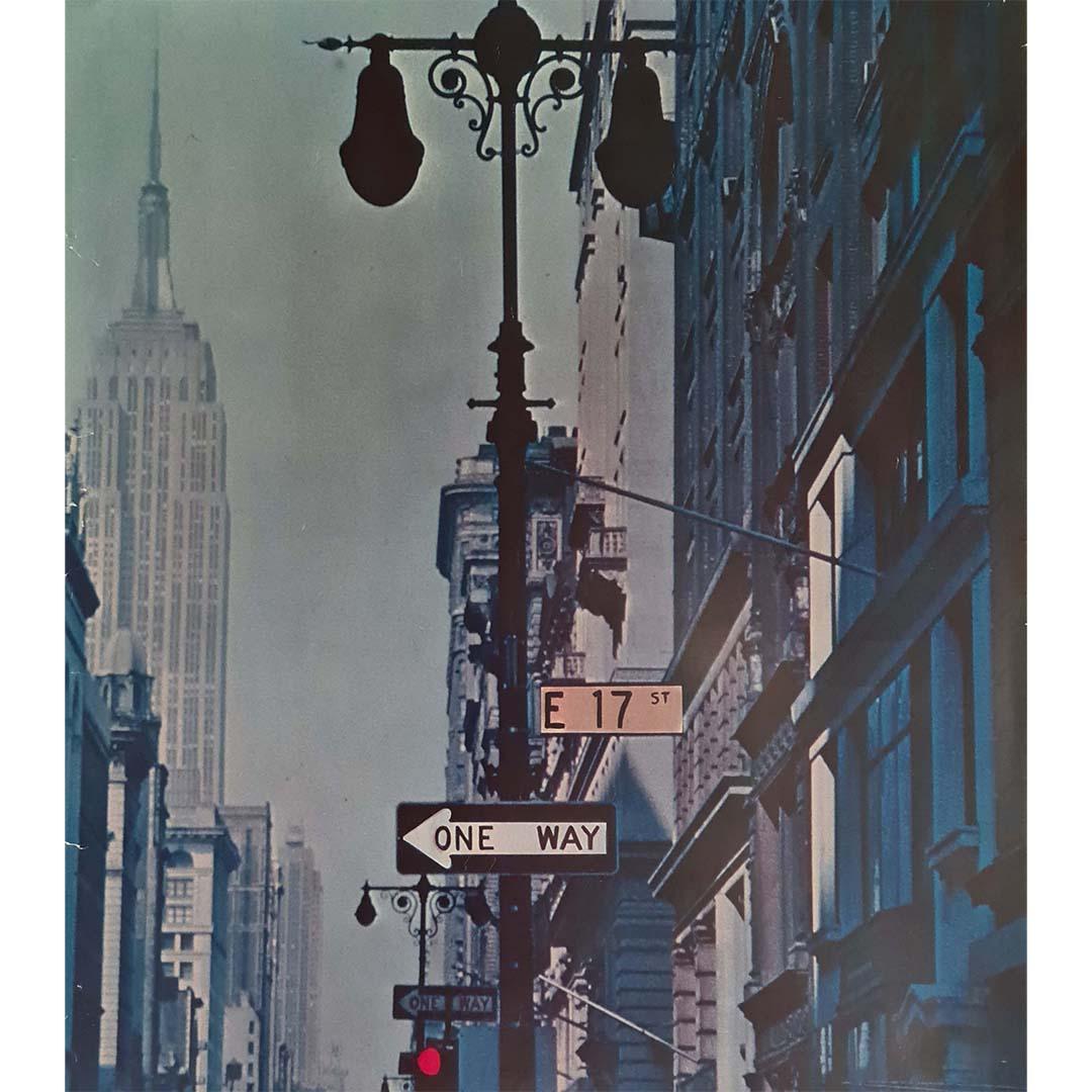 1972 Original travel poster for Lufthansa airline - New York - Empire State For Sale 2
