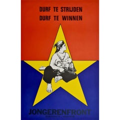 Vintage 1973 Dutch political poster created for Jongerenfront - Vietnam
