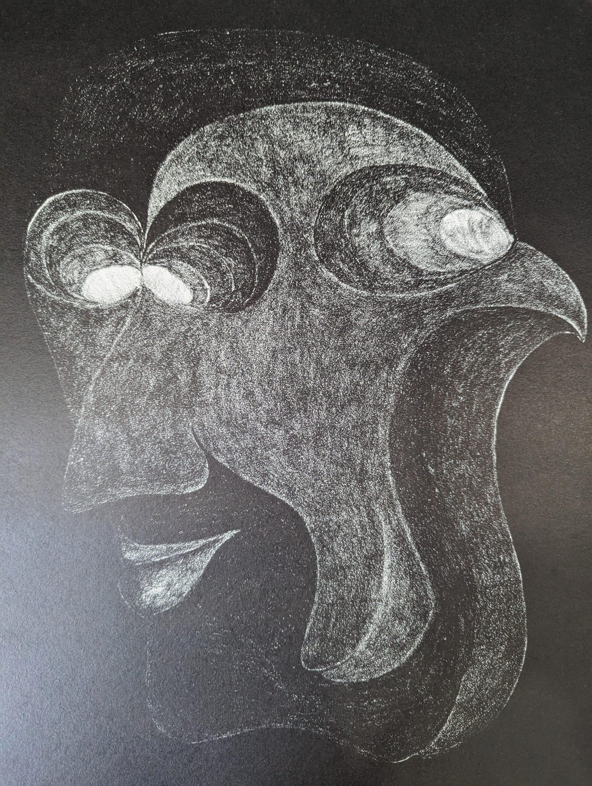 1973 Mid-Century Figurative Signed Swedish Lithograph, Unframed - Two Faces For Sale 1