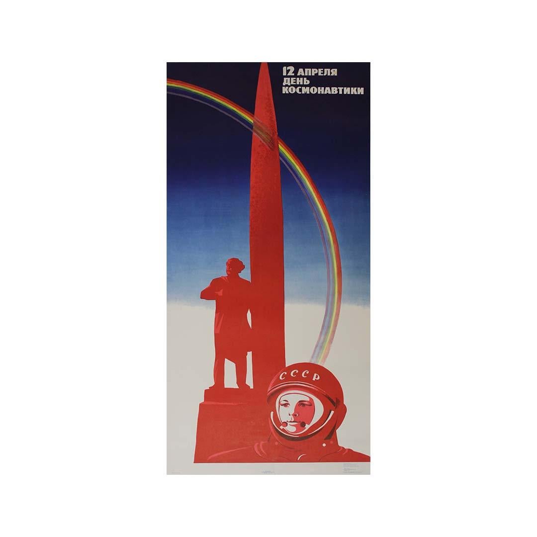 Original Propagandaplakat zum Kosmonautiktag von 1974, feiert am 12. April - UdSSR im Angebot 2