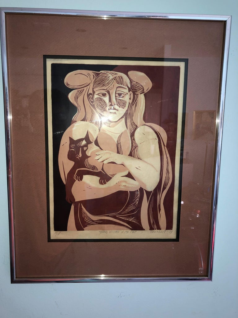 1974 Picasso Style Woodcut 