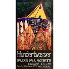 1975 Original poster of Hundertwasser's exhibition at the Paul Facchetti Gallery