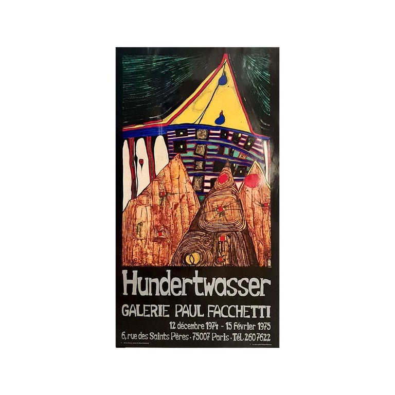Unknown 1975 Original poster of Hundertwasser's exhibition at the