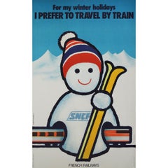 1975 poster for the SNCF - for my winter holidays i prefer to travel by train