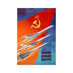 1975 Soviet poster “Higher, Further, Faster…” - Space Race - USSR - Cold War
