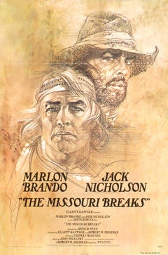 1976 Unknown 'The Missouri Breaks' Vintage Brown USA Offset Lithograph