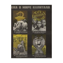 1978 Soviet Poster USA Capitalism Critique Cold War Propaganda