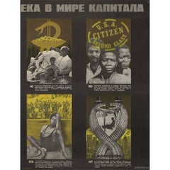 1978 Soviet Poster USA Capitalism Critique Cold War Propaganda