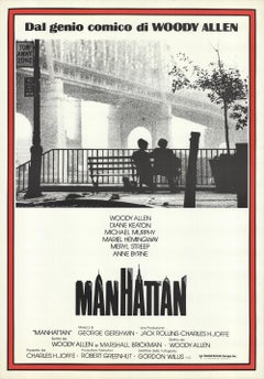 Vintage 1979 Unknown 'Manhattan' Advertising Black, White, Red France Offset Lithograph