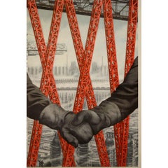 Vintage 1980 original propaganda soviet poster - Industry - Russia - USSR