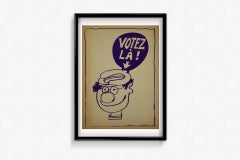 1981 original poster for Coluche, "Votez La!" French presidency in 1981