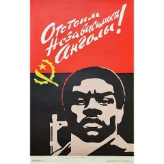 1981 Original Soviet poster to support the independence of Angola - USSR