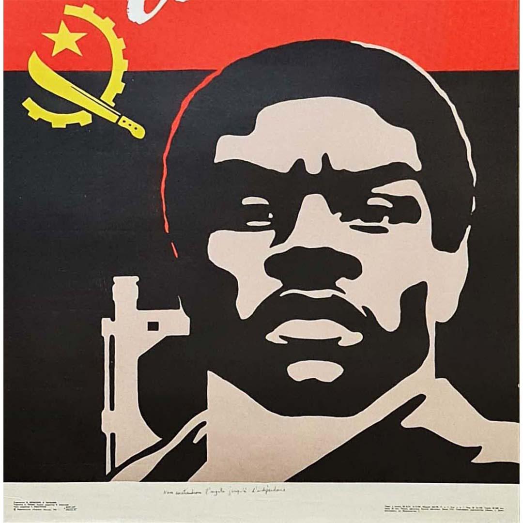 This Soviet poster was made in the context of the Cold War to support the independence of Angola. The world climate was then very tense.

There were many conflicts that opposed Portugal to independence rebellions from 1961 to 1975. This war resulted