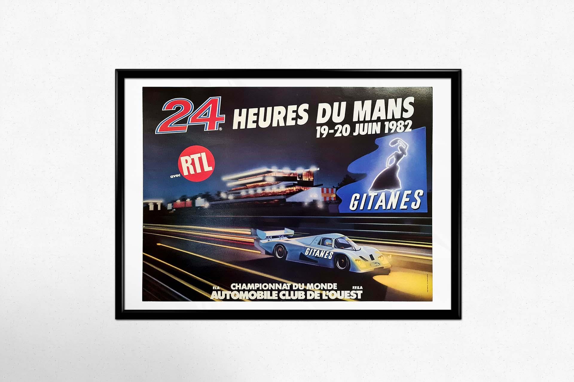 1982 original poster for the 24 Hours of Le Mans - Racing - Vintage Cars For Sale 2