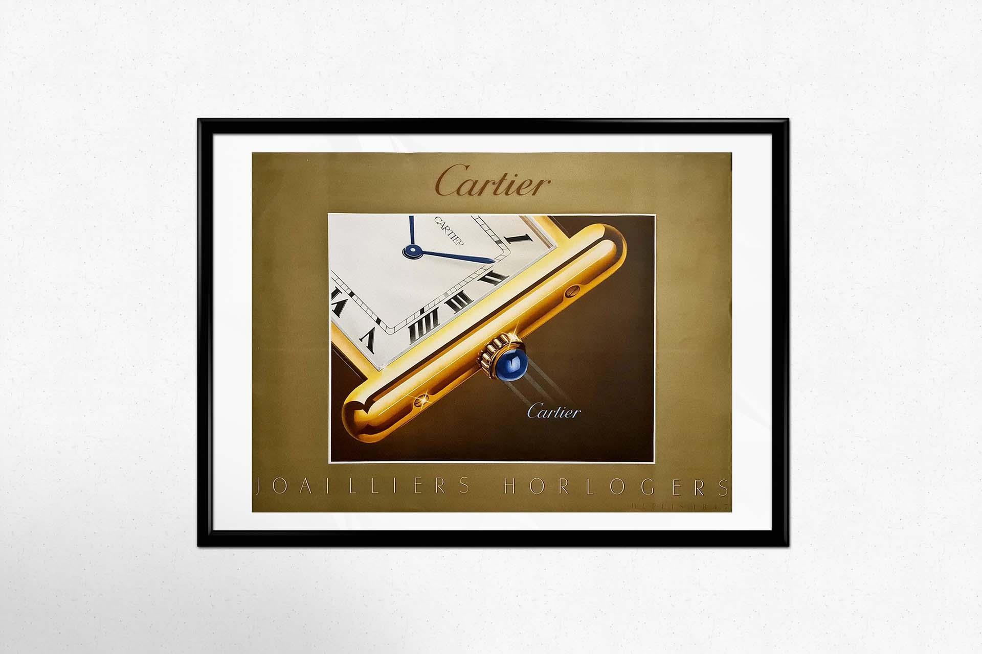 1985 original advertising poster for Cartier French luxury house For Sale 2