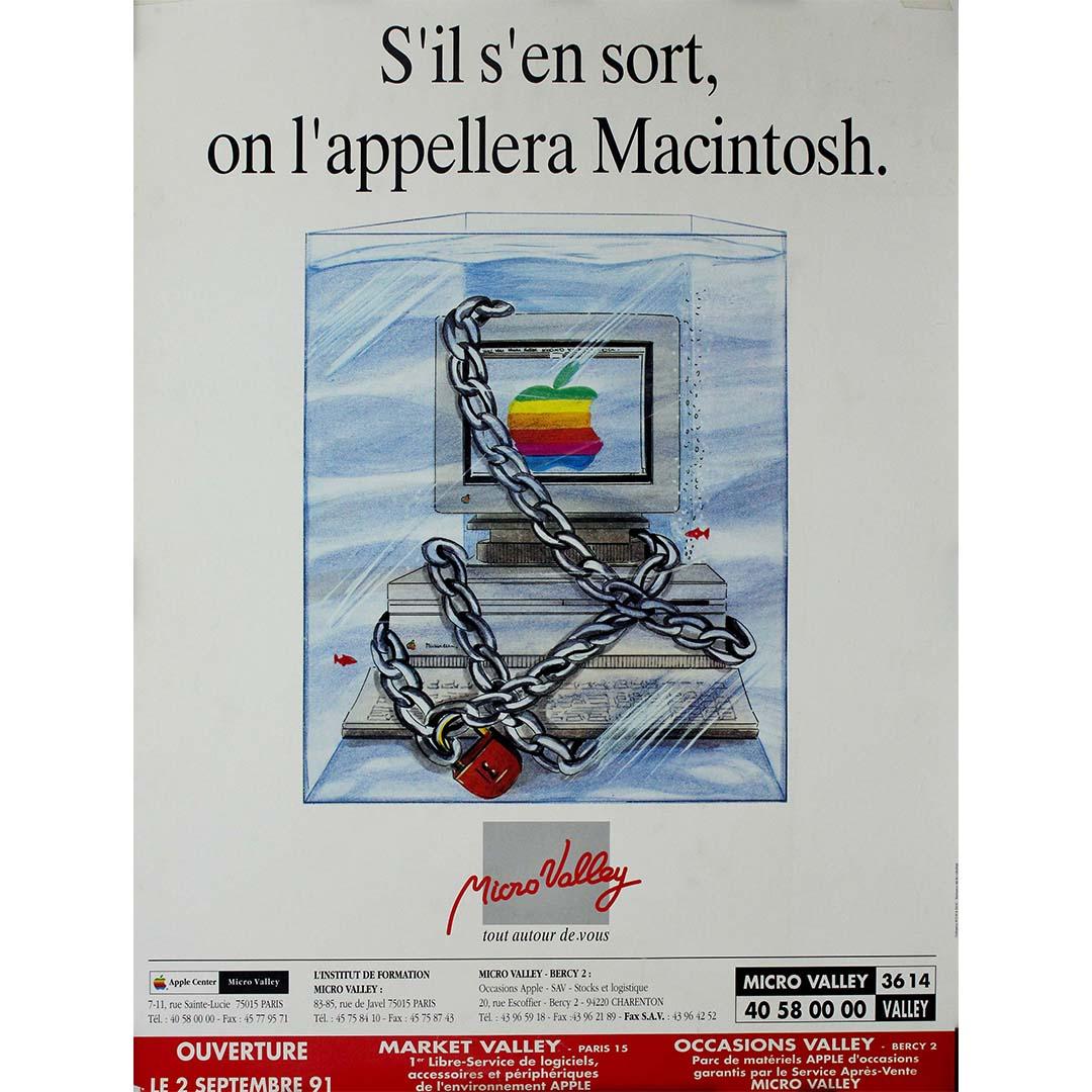1991 Original advertising poster Apple S'il s'en sort, on l'appellera Macintosh - Print by Unknown