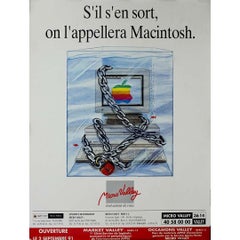 1991 Original advertising poster Apple S'il s'en sort, on l'appellera Macintosh